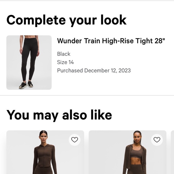 Lululemon Wunder Train High-Rise Tight 28” Leggings – Black (Size 14) - Picture 3 of 3